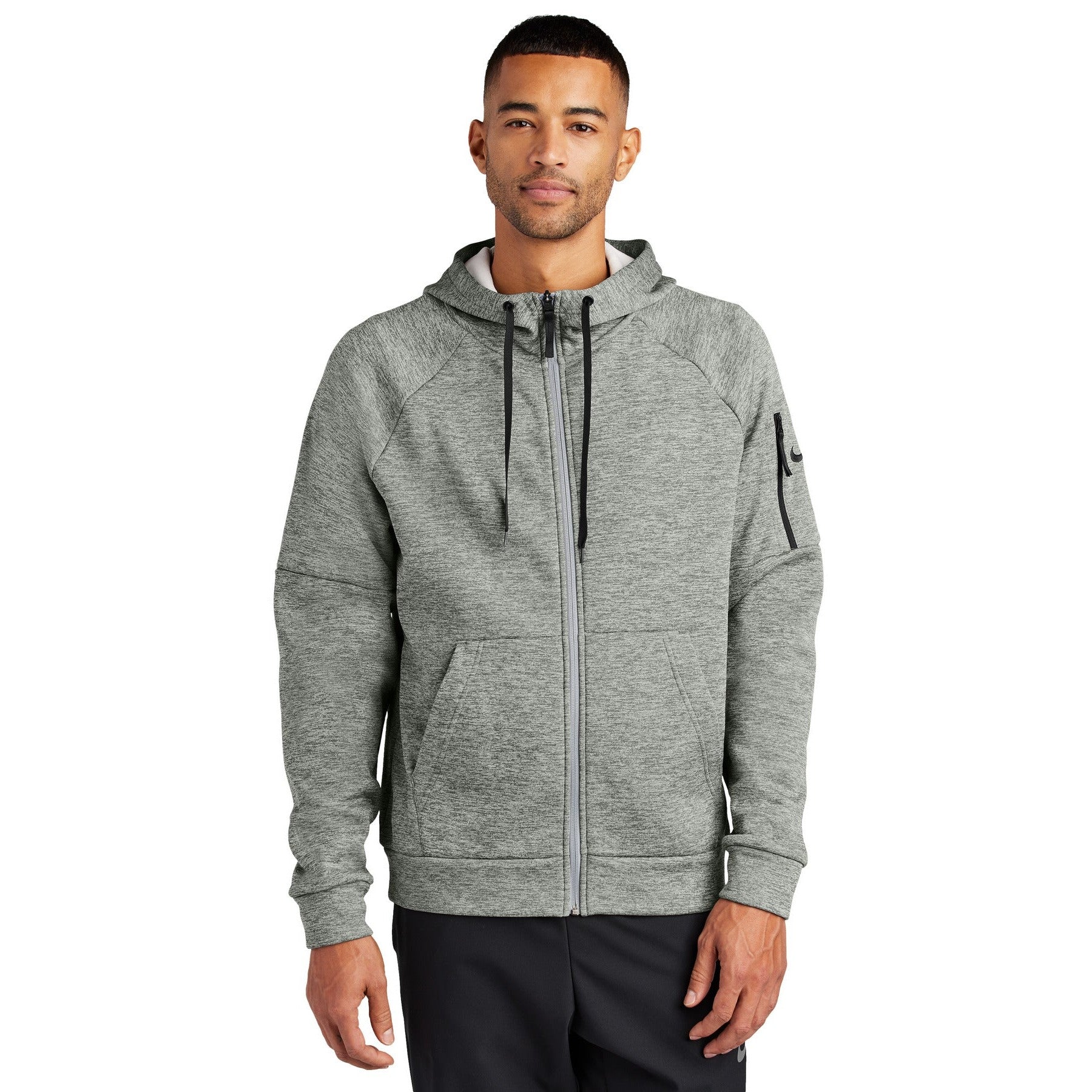 Nike-Nike Therma-FIT Pocket Full-Zip Fleece Hoodie NKFD9859-MedTech-4